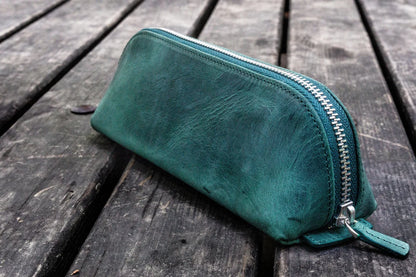 Galen Leather - XLarge Zipper Leather Pencil Case