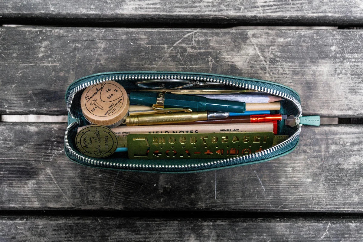 Galen Leather - XLarge Zipper Leather Pencil Case