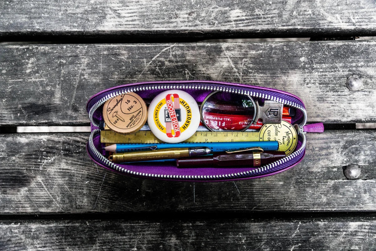Galen Leather - XLarge Zipper Leather Pencil Case