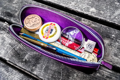 Galen Leather - XLarge Zipper Leather Pencil Case