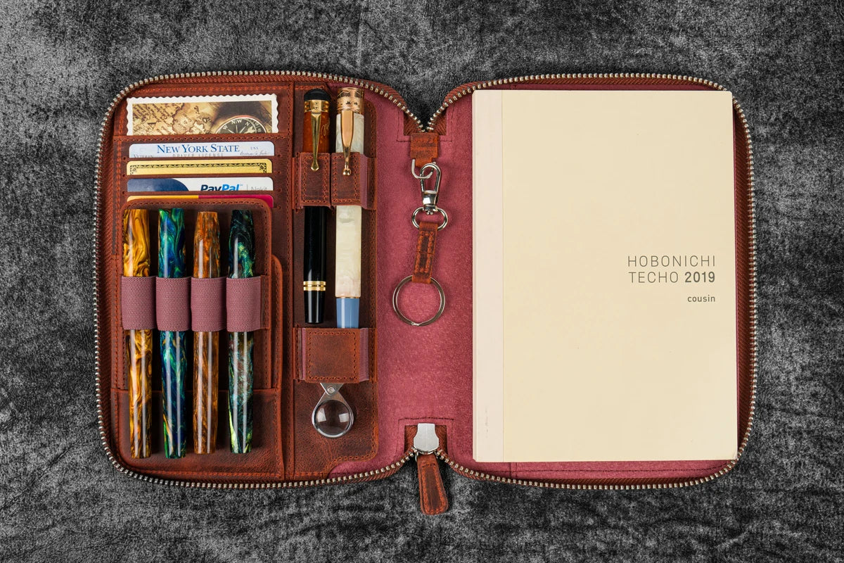 Galen Leather - Leather Zippered A5 Leuchtturm 1917 Notebook Folio