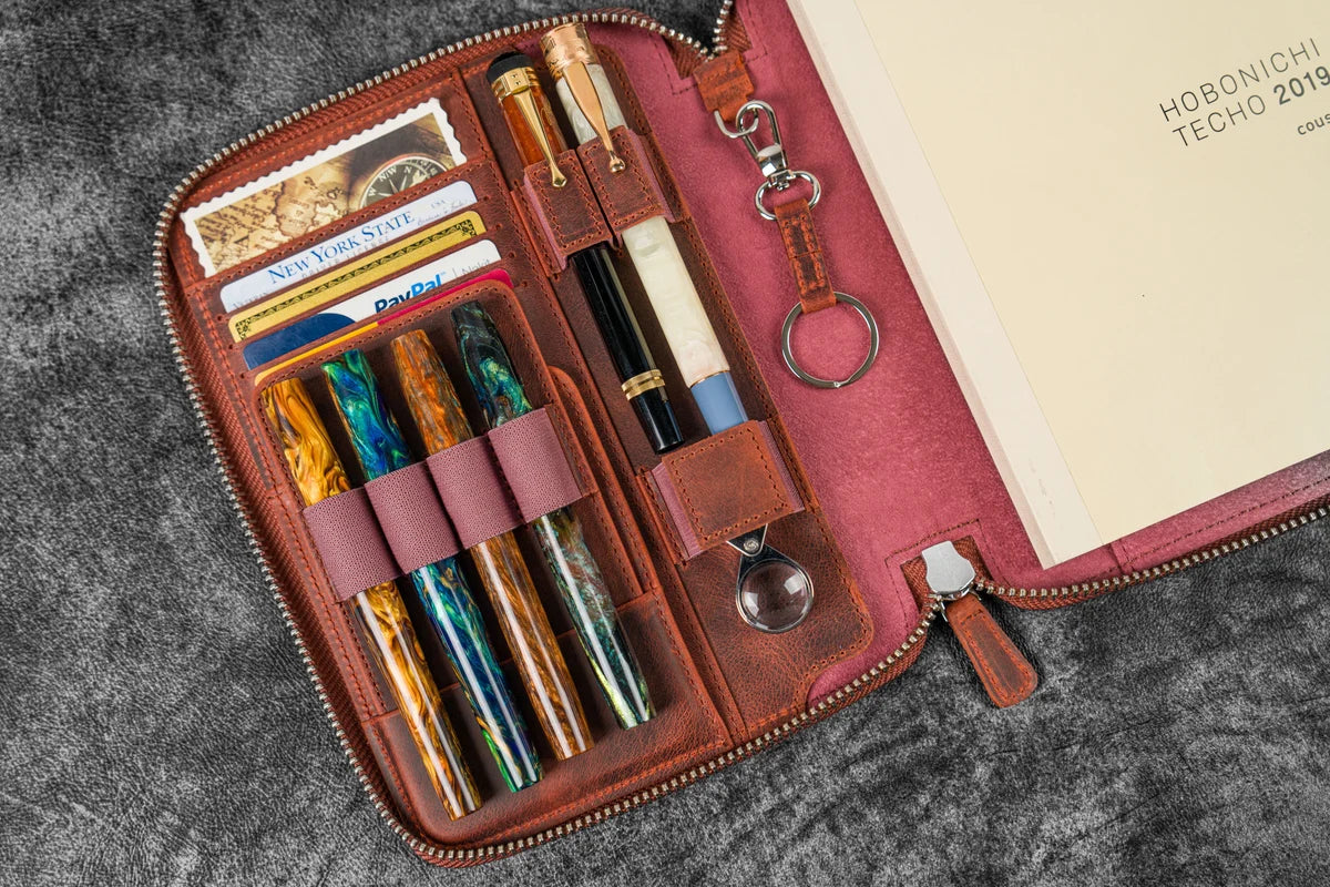 Galen Leather - Leather Zippered A5 Leuchtturm 1917 Notebook Folio