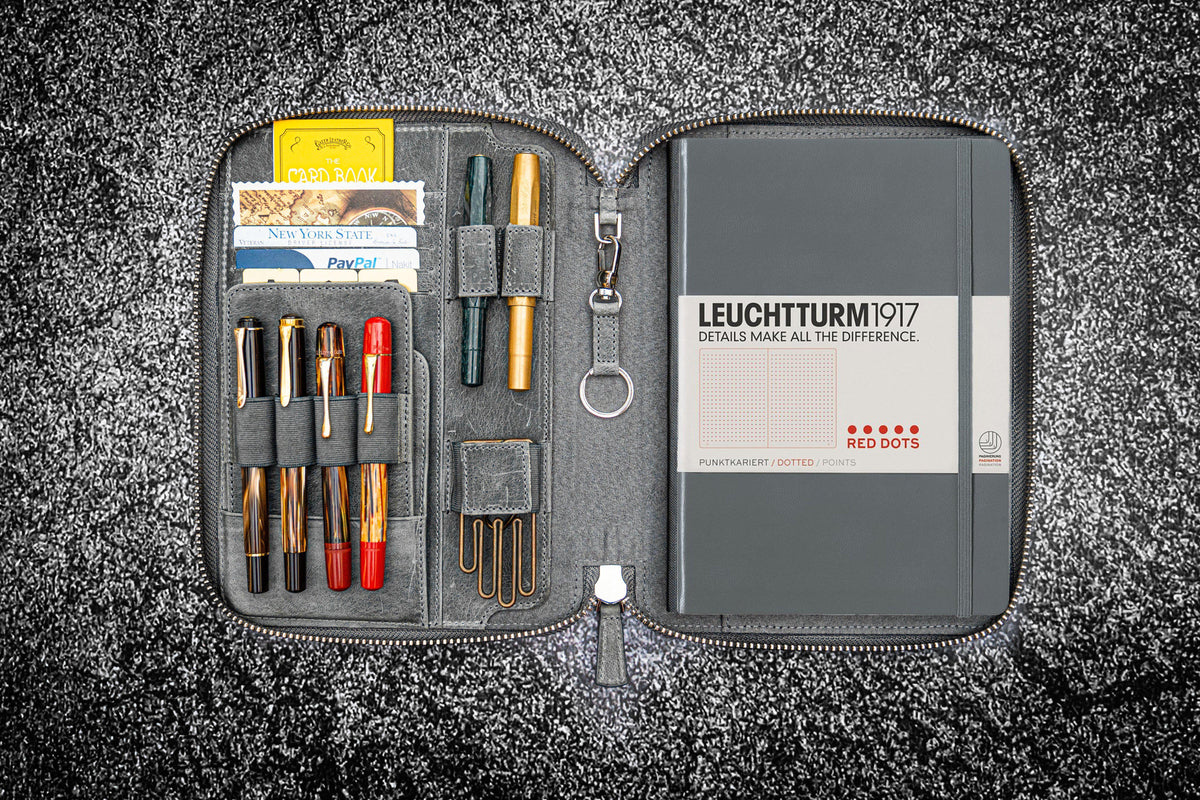 Galen Leather - Leather Zippered A5 Leuchtturm 1917 Notebook Folio