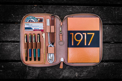Galen Leather - Leather Zippered A5 Leuchtturm 1917 Notebook Folio
