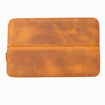 Galen Leather - Leather Zippered Magnum Opus 12 Slots Hard Pen Case with Removable Pen Tray
