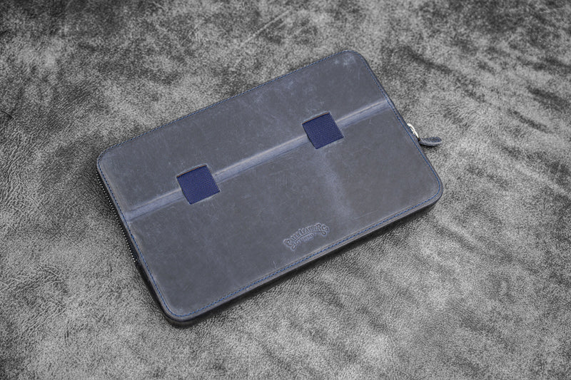 Galen Leather - Leather Zippered Magnum Opus 12 Slots Hard Pen Case with Removable Pen Tray