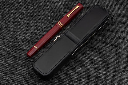 Galen Leather - Leather Zippered Magnum Opus Single Hard Pen Case for Oversized Pens & Namiki Empereor