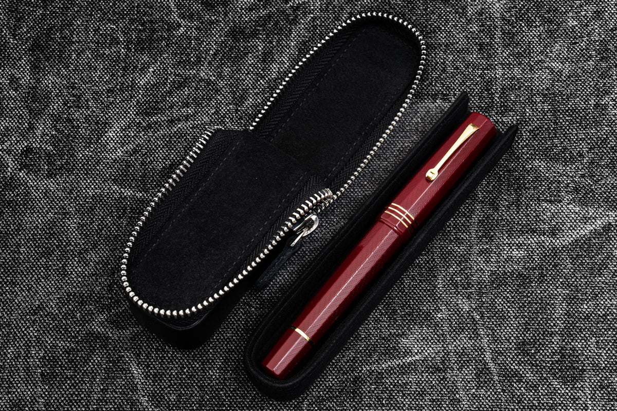 Galen Leather - Leather Zippered Magnum Opus Single Hard Pen Case for Oversized Pens & Namiki Empereor