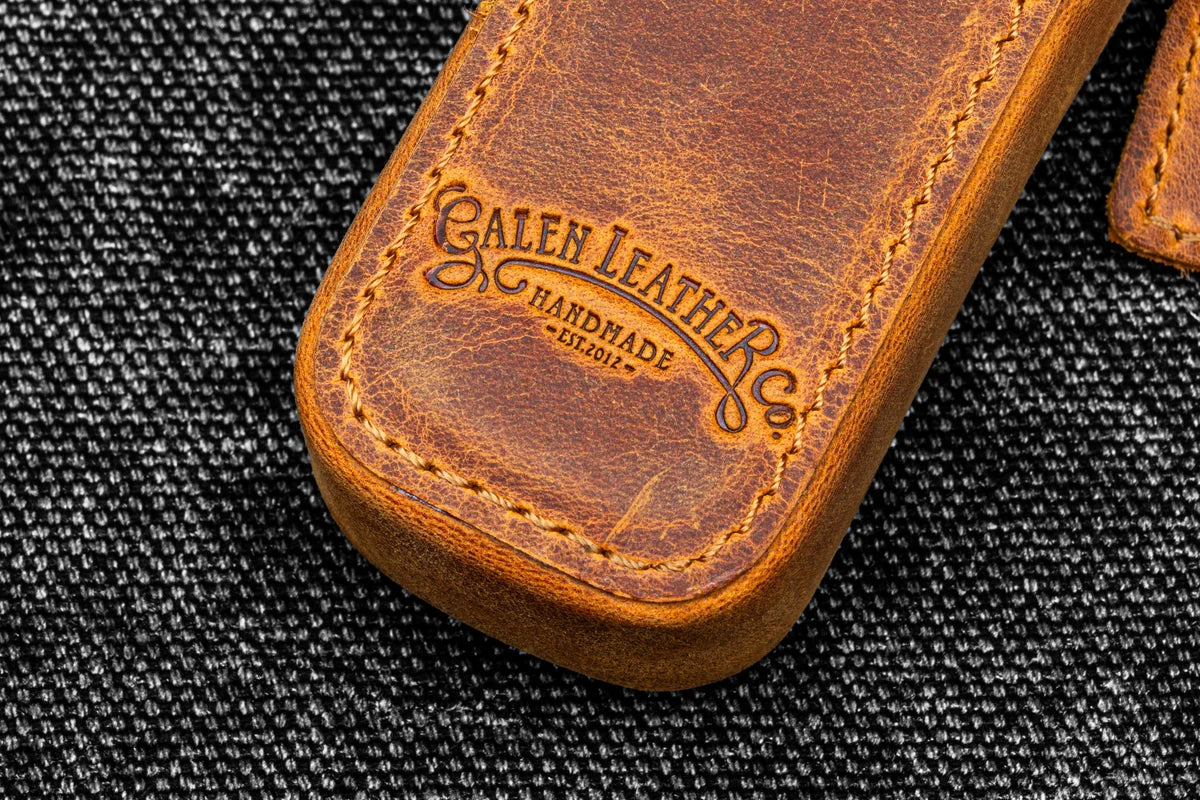 Galen Leather - Leather Zippered Magnum Opus Single Hard Pen Case for Oversized Pens & Namiki Empereor