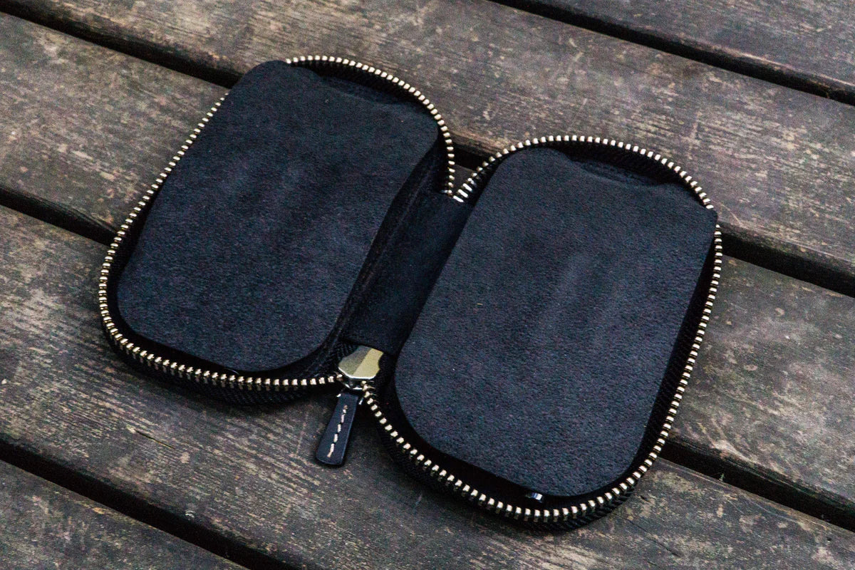 Galen Leather - Leather Zippered 6 Slots Pen Case