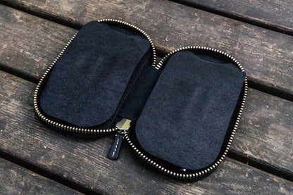 Galen Leather - Leather Zippered 6 Slots Pen Case