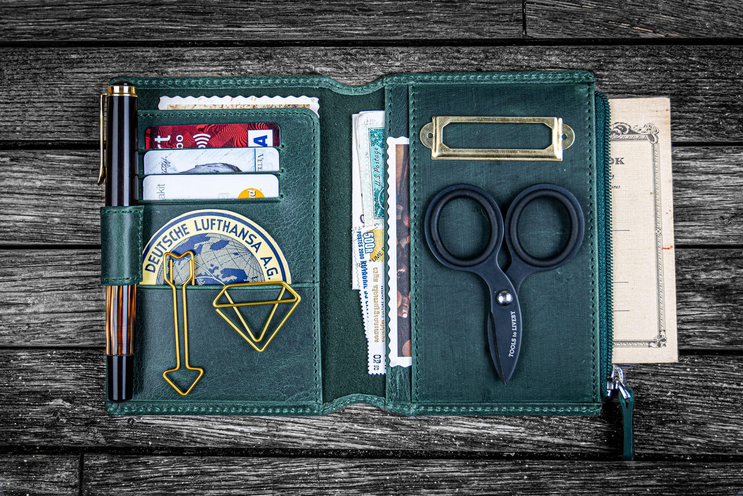 Galen Leather - Leather Wallet Insert for Traveler's Notebook - Passport Size
