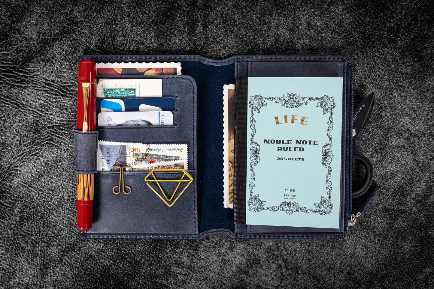 Galen Leather - Leather Wallet Insert for Traveler's Notebook - Passport Size