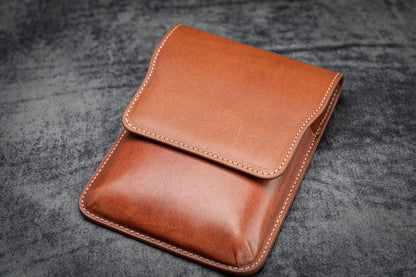 Galen Leather - Leather Flap Pen Case for Five Pens