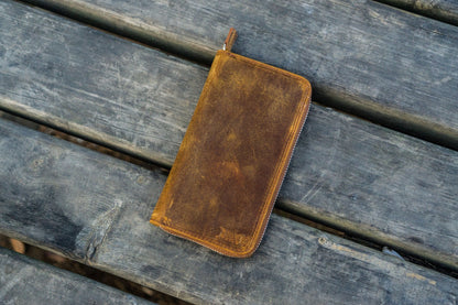 Galen Leather - Leather Zippered 3 Slots Pen Case