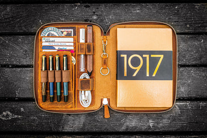 Galen Leather - Leather Zippered A5 Leuchtturm 1917 Notebook Folio