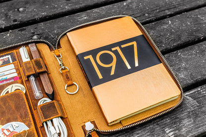 Galen Leather - Leather Zippered A5 Leuchtturm 1917 Notebook Folio