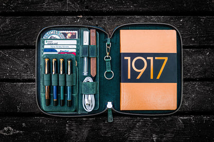 Galen Leather - Leather Zippered A5 Leuchtturm 1917 Notebook Folio