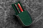 Galen Leather - Leather Zippered Magnum Opus 2 Slots Hard Pen Case with Removable Pen Tray