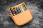 Galen Leather - Leather Zippered Magnum Opus 6 Slots Hard Pen Case with Removable Pen Tray