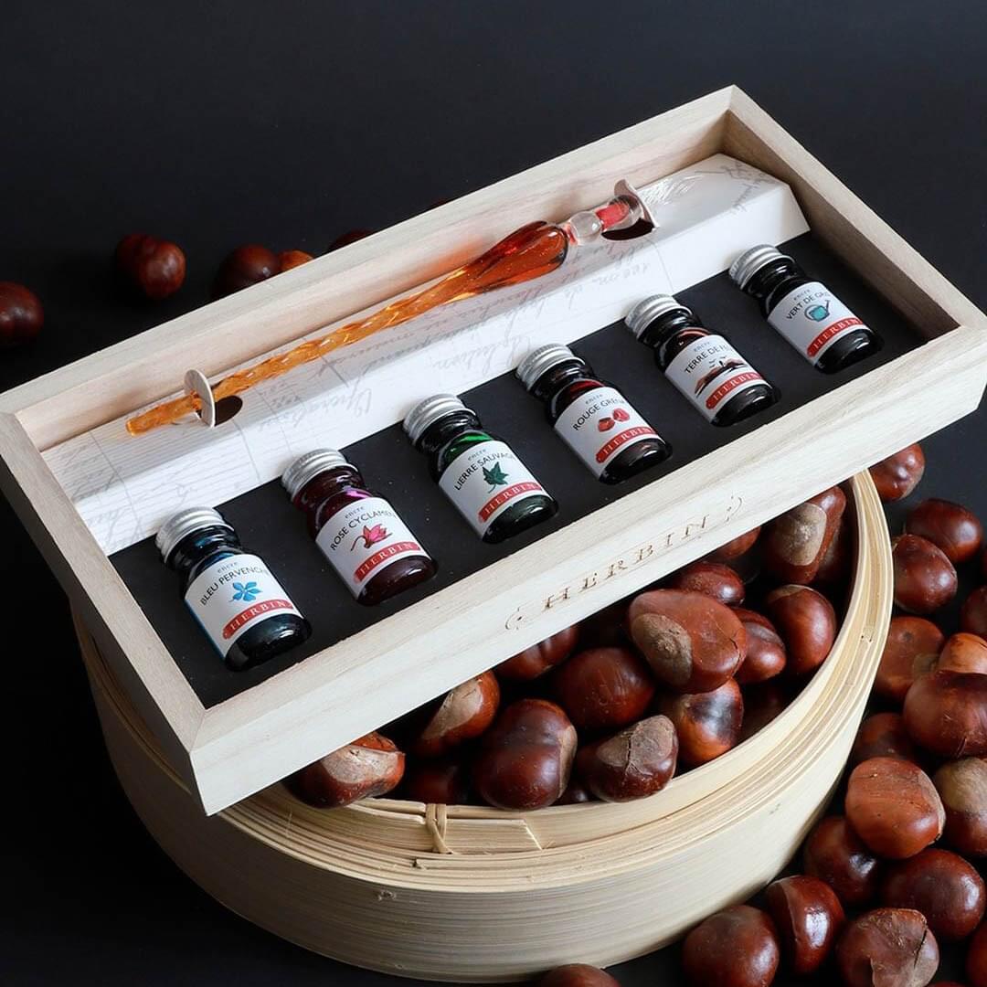 J. Herbin Glass Dip Pen & 6 Ink Set