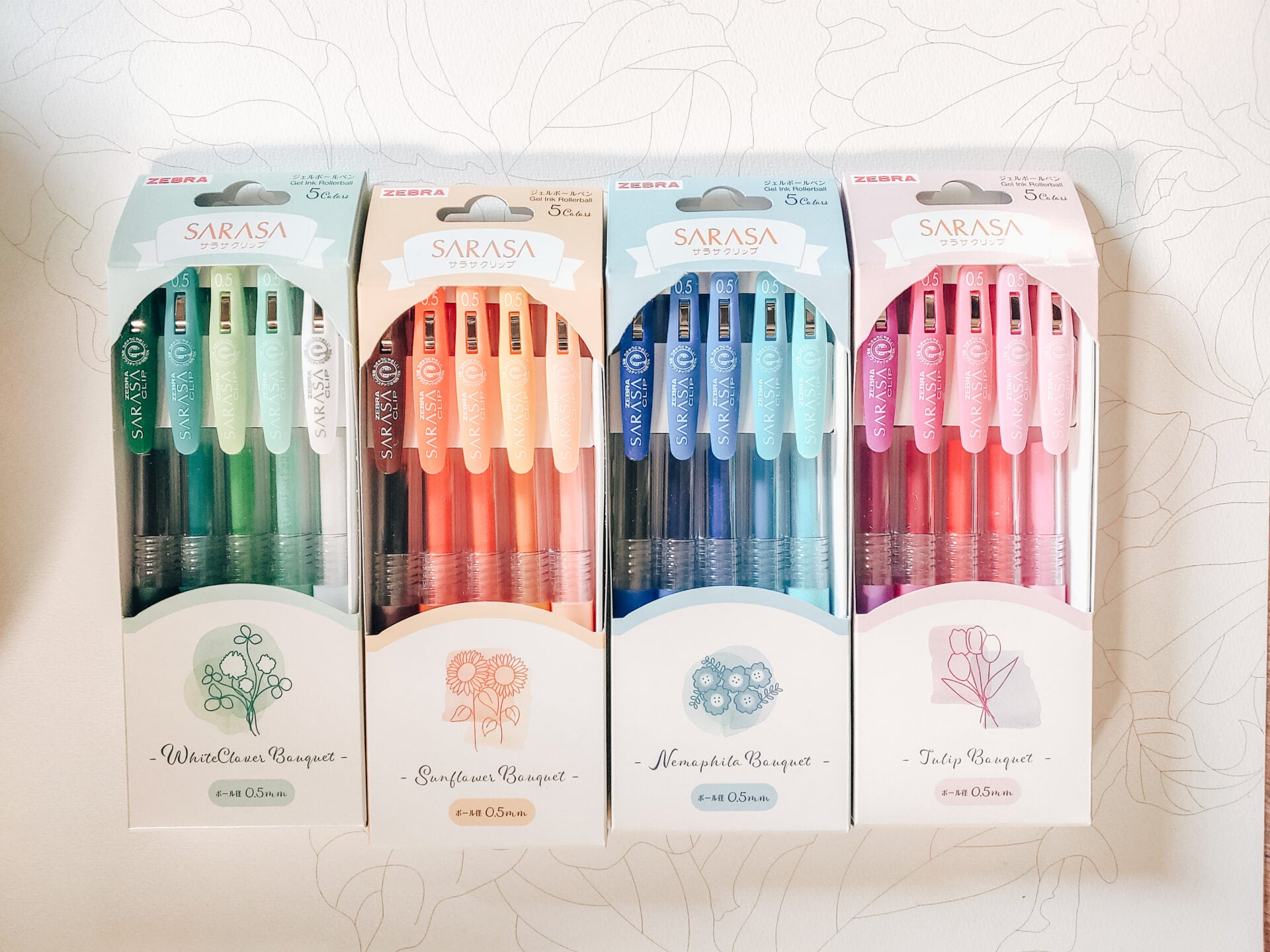 Zebra Sarasa Bouquet 5-Color Gel Pen Sets (0.5mm)