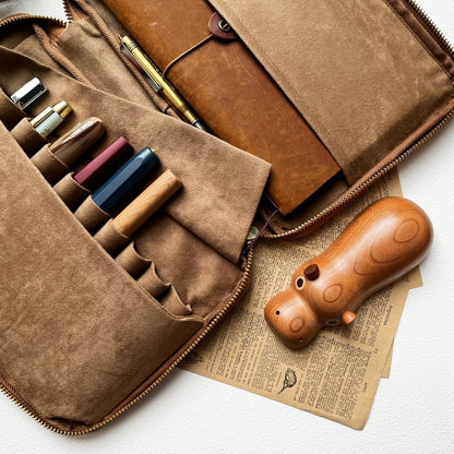Kyoku Haku Teal Zippered Pen Case [10 Slots]