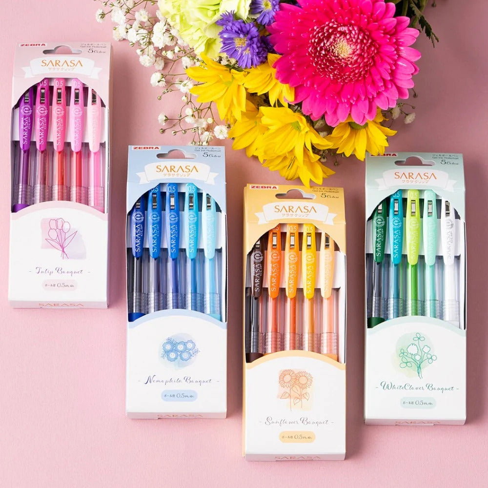 Zebra Sarasa Bouquet 5-Color Gel Pen Sets (0.5mm)