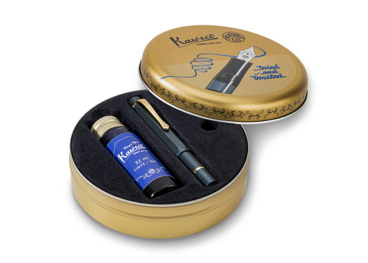 Kaweco Piston Sport AL Starter Set Navy/Gold