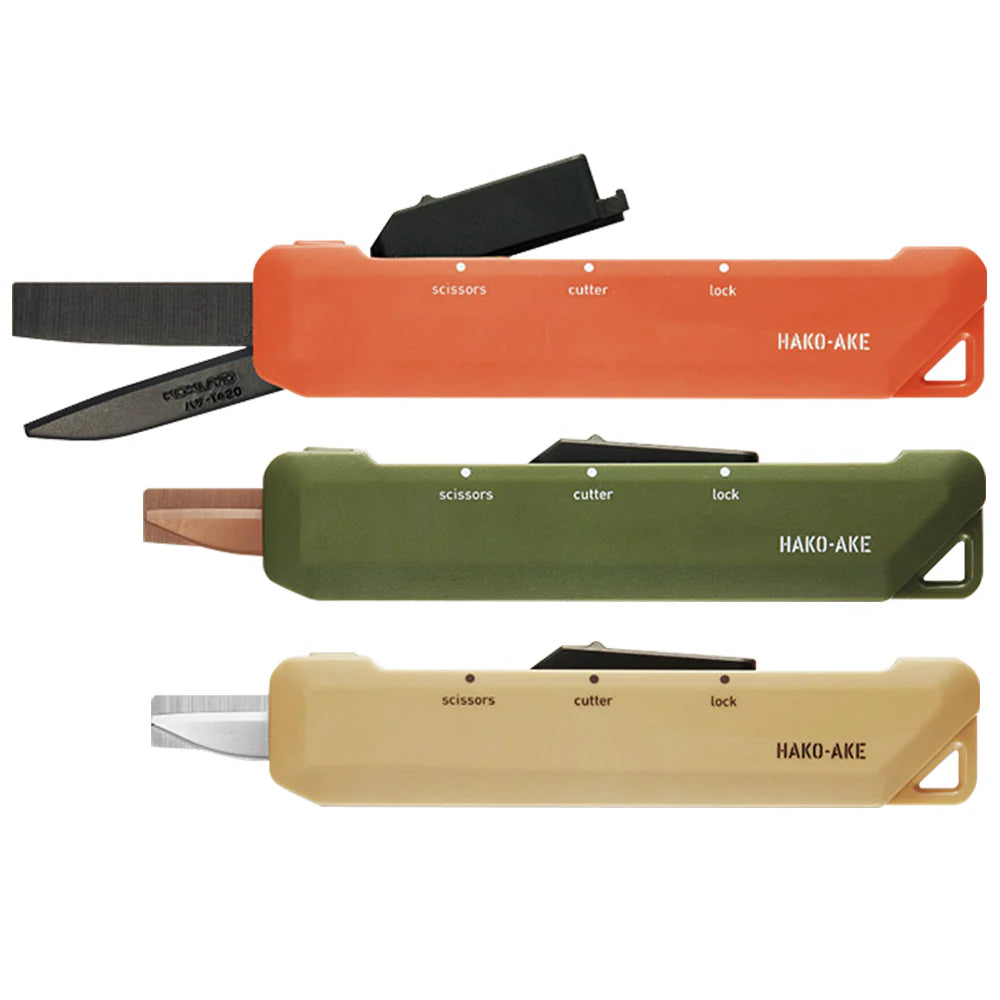 Kokuyo Hako-Ake 2 Way Portable Scissors + Cutter