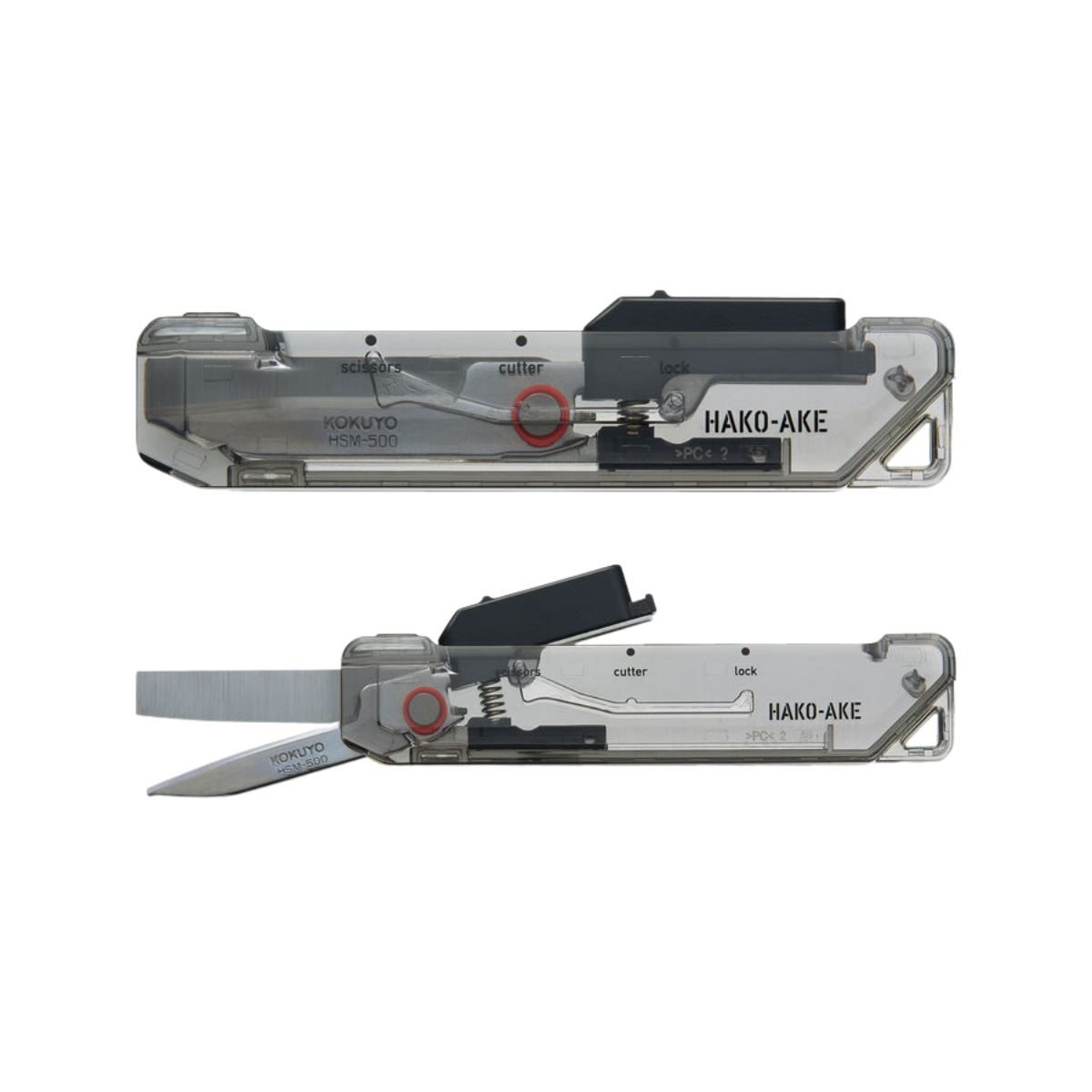 Kokuyo Transparent Mechanism HAKOAKE 2 Way Portable Scissors