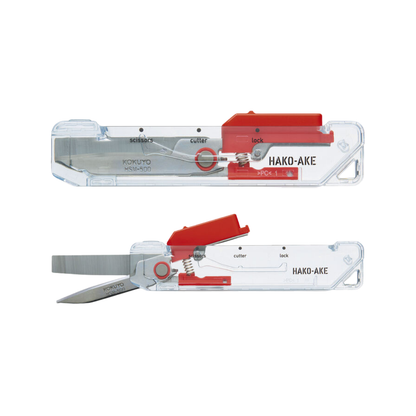 Kokuyo Transparent Mechanism HAKOAKE 2 Way Portable Scissors