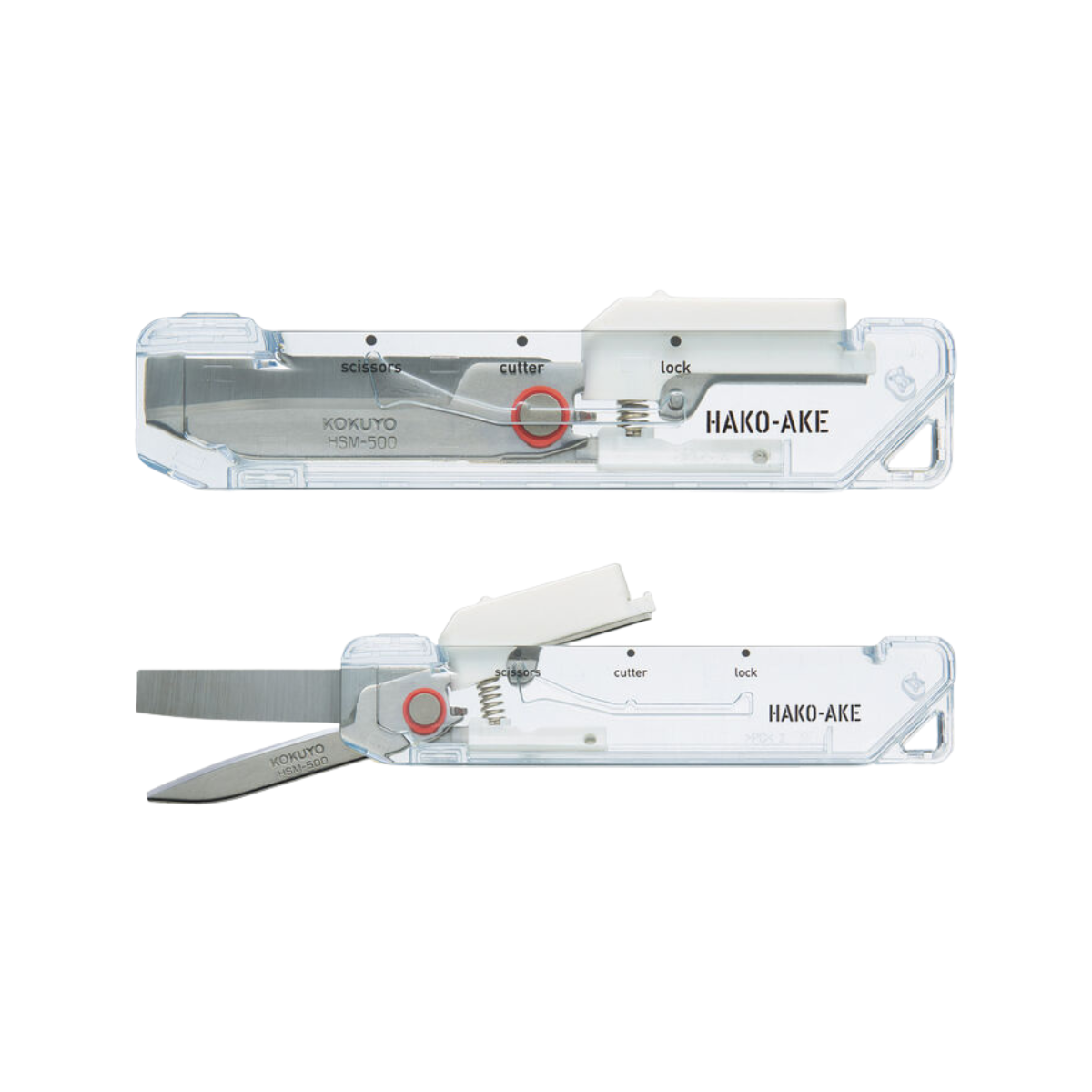 Kokuyo Transparent Mechanism HAKOAKE 2 Way Portable Scissors