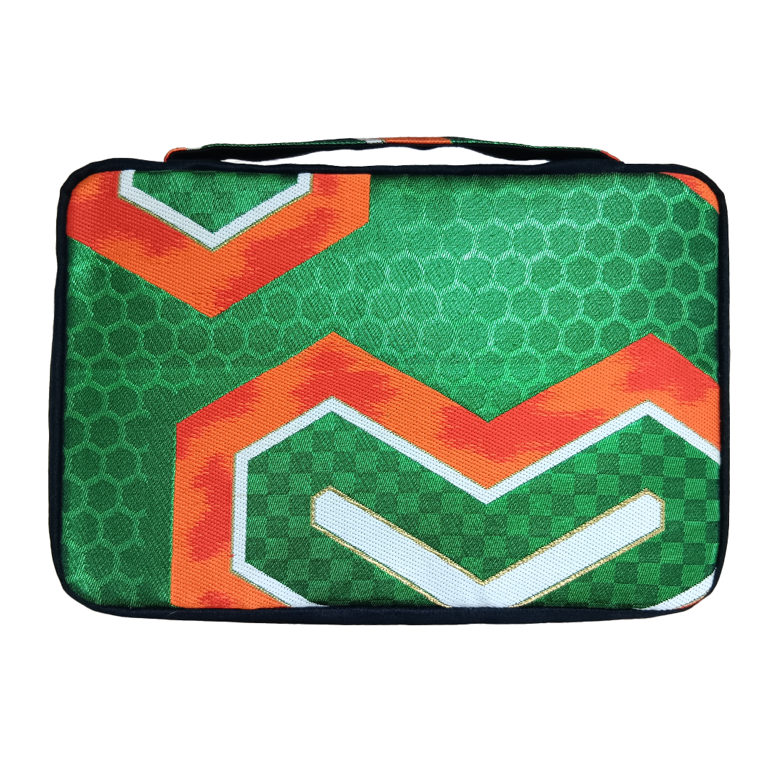 Kyoku Haku Green Kimono Obi Fabric 20 Pen Case