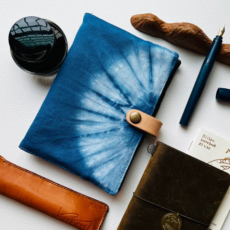 Kyoku Haku Indigo Dyed 4 Slots Pen Pouch