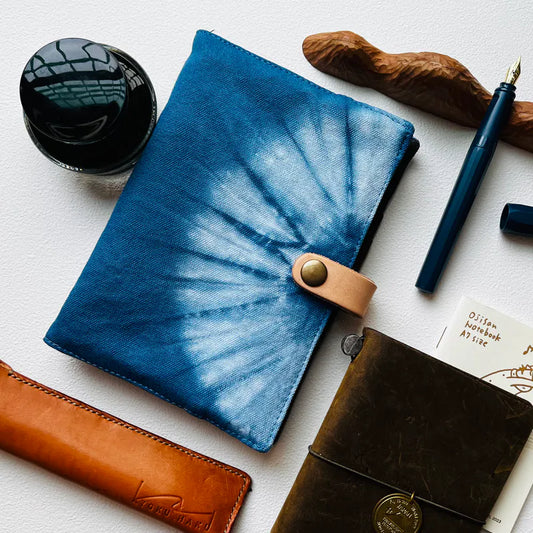 Kyoku Haku Indigo Dyed 4 Slots Pen Pouch