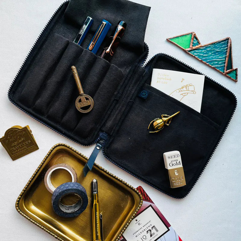 Kyoku Haku Archaeology Zippered 5 Slot Pen Case