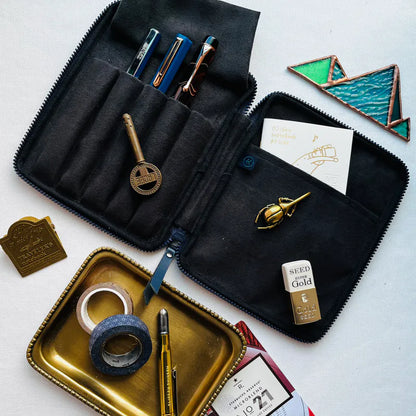 Kyoku Haku Archaeology Zippered 5 Slot Pen Case