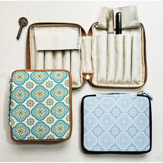 Kyoku Haku Begonia Flowers Zippered 10 Pen Case