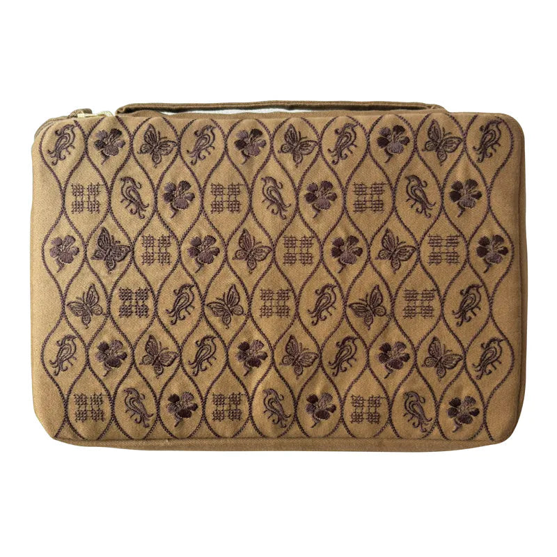 Kyoku Haku Siraya Belief Zippered Pen Case Brown  [3 Slots / 10 Slots / 20 Slots]