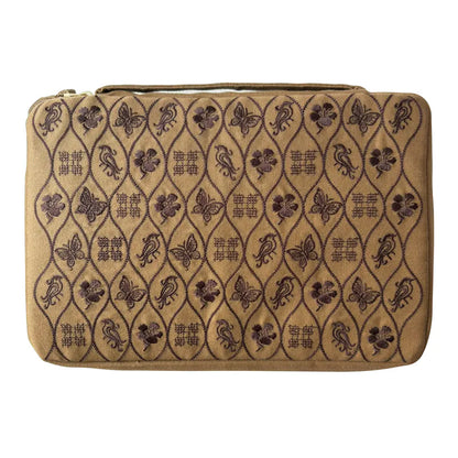 Kyoku Haku Siraya Belief Zippered Pen Case Brown  [3 Slots / 10 Slots / 20 Slots]