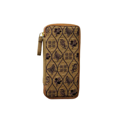 Kyoku Haku Siraya Belief Zippered Pen Case Brown  [3 Slots / 10 Slots / 20 Slots]