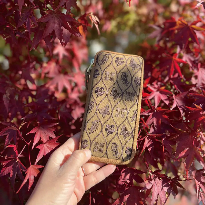 Kyoku Haku Siraya Belief Zippered Pen Case Brown  [3 Slots / 10 Slots / 20 Slots]