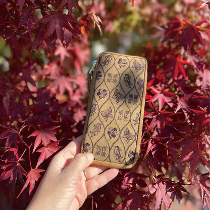 Kyoku Haku Siraya Belief Zippered Pen Case Brown  [3 Slots / 10 Slots / 20 Slots]