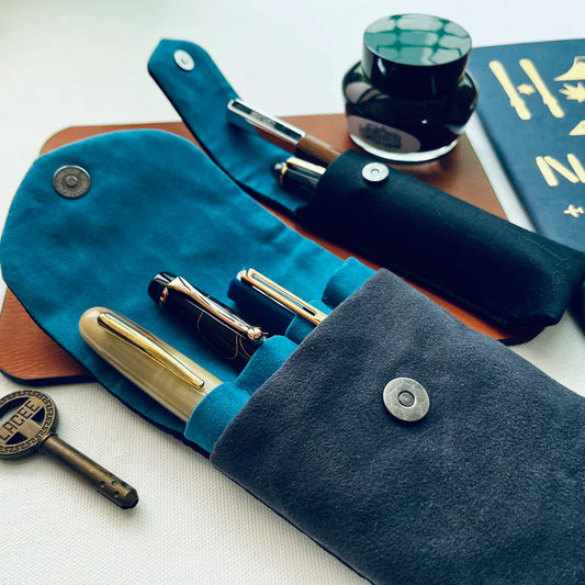 Kyoku Haku Classic Pen Pouch Dark Blue [2 Slots / 4 Slots]