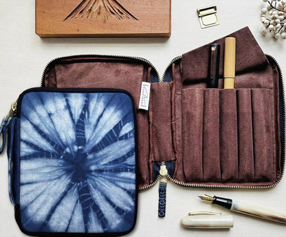 Kyoku Haku Indigo Zippered Pen Case [10 Slots]