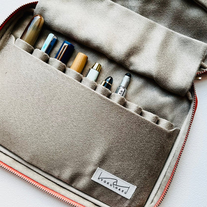 Kyoku Haku Japanese Fabric Zippered 20 Pen Case