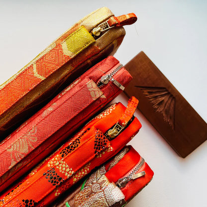 Kyoku Haku Japanese Fabric Zippered 20 Pen Case