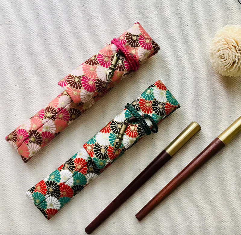 Kyoku Haku Japanese Kiku Pattern Pen Sleeve