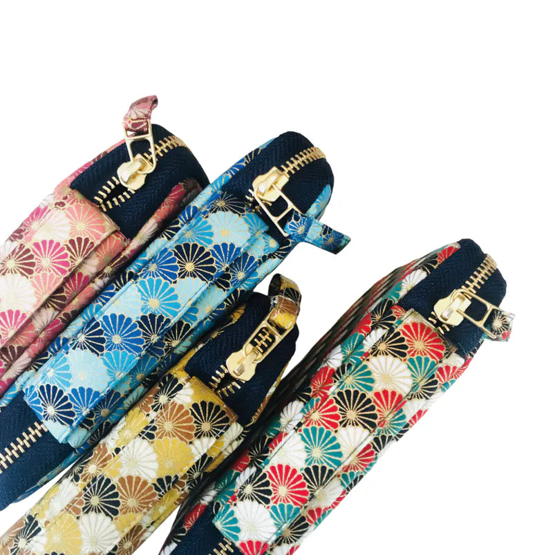 Kyoku Haku Seigaiha Zippered 10 Pen Case